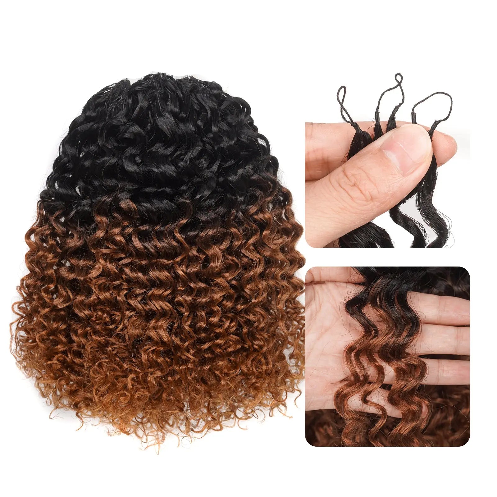 Toyotress® Knotless Pre-Separated Human Crochet Hair Kinky Curly Spring Curly Hair Extensions Human Hair Crochet Kinky Curly Toyotress